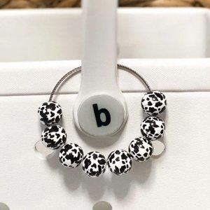 Cow Print Beaded Sports Bogg Bag Charm Keychain